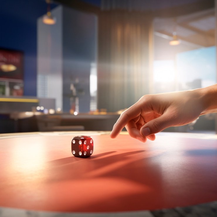 Meja Caribbean Stud Poker dengan dealer profesional di studio kicau toto